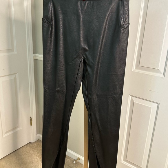Black Faux Leather Pants - Picture 1 of 3